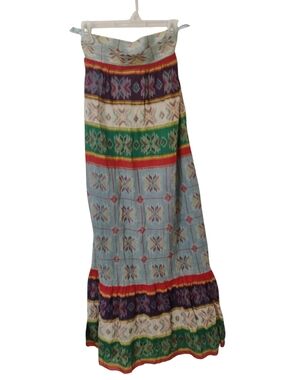 Georges Bankual Rare Vintage Bohemian Multi-Color Maxi Skirt